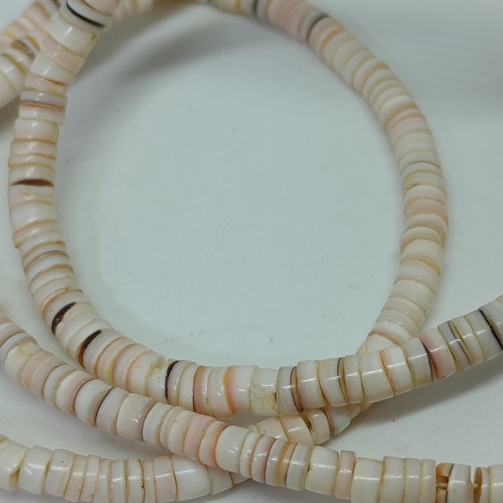 * vintage Navajo heishi oyster shell & stone inlay necklace 21" - Picture 5 of 6